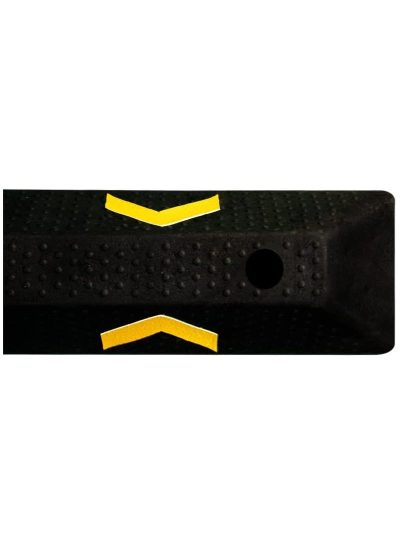 BERRY Berry 90CM Parking Wheel Stop – Heavy Duty PVC Parking Curbs with Yellow Reflectors | Durable Wheel Stoppers for Commercial & Domestic Car Parks  - Image 4