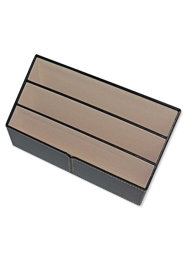 FIS Paper and Envelope Holder for Desk Set German Bonded Leather Material Size:25x11x12.8cm with Box-Black-FSDSEHBLBK  - Image 3