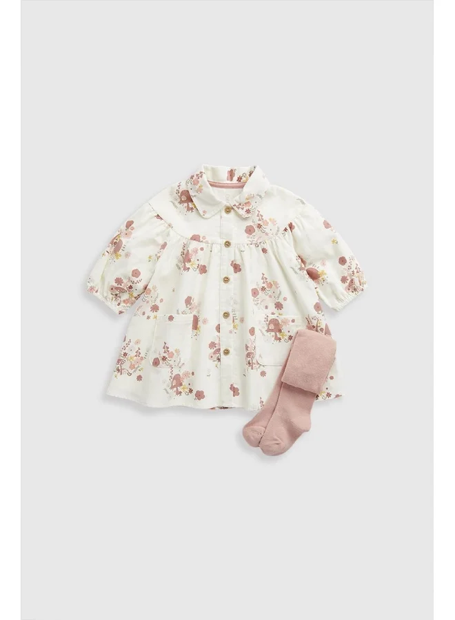 mothercare Cord Shirt Dress and Tights Set