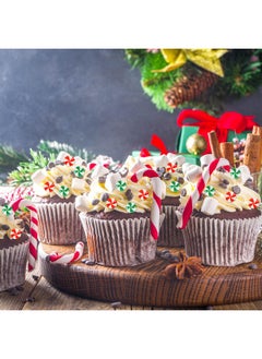 Giegxin Giegxin 120 Pcs Christmas Candy Decorations Mini Fake Candy DIY Craft Supplies Resin Peppermint Ornaments for Christmas DIY Garden Accessories Christmas Phone Case Making Decoration  - Image 3
