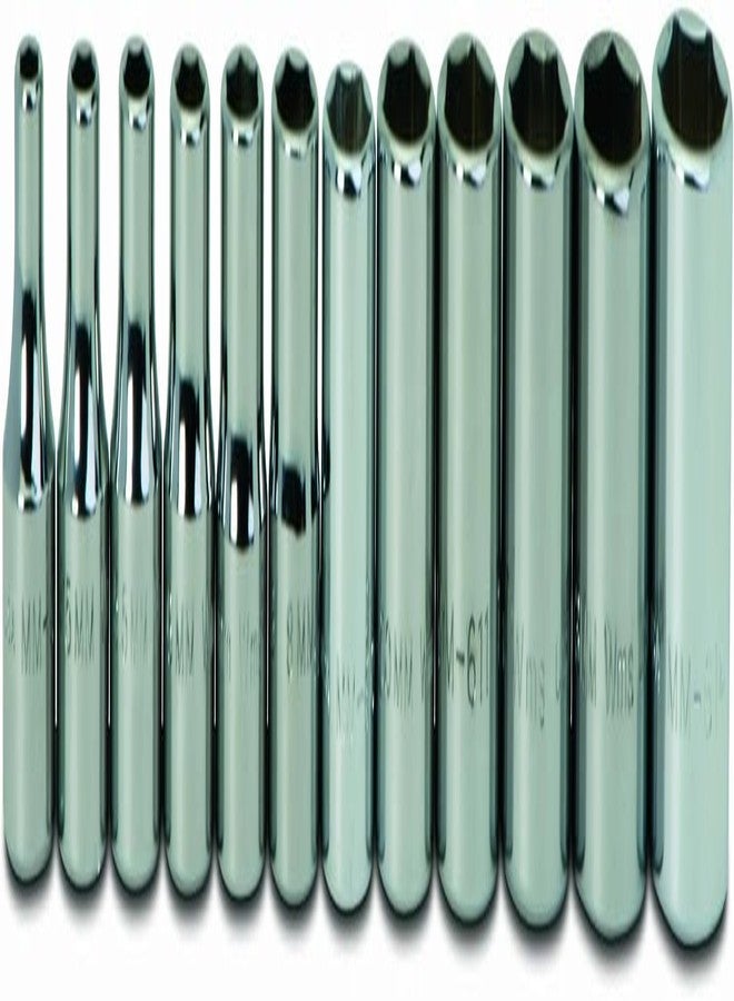 Williams JHWMSM-12HRC SUPERTORQUE 12-Piece 1/4-Inch Drive Metric Shallow 6 Point Socket Set-Size Range:(4mm to 14mm),Sockets Feature High-Polished Chrome Finish, Designed For Use On 6 Point Fasteners - Image 1