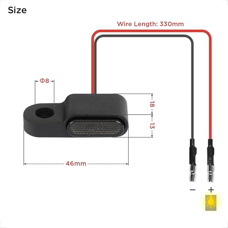 evermotor مؤشرات LED للدراجات النارية الصغيرة من إيفرموتور - عبوة من 2 - Image 4