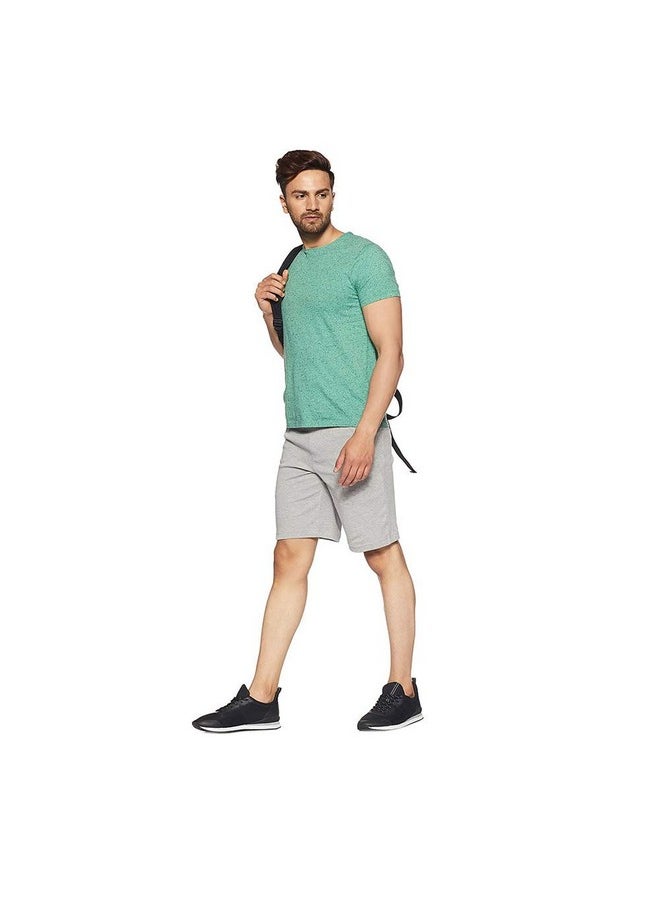 Van Heusen Van Heusen Athleisure Men Knit Shorts - Cotton Rich - Smart Tech, Easy Stain Release, Anti Stat, Ultra Soft, Moisture Wicking_50002_Grey Melange_L  - Image 5