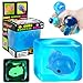 YVBBHE Blue Squeeze Cube with Luminous Dolphin InsideSquishy Stress Fidget Gummy Toys Glow in The Dark Animal Maltose Sensory Toys for Kids Autism Stress Balls for Anxiety Stress Relief - Image 2
