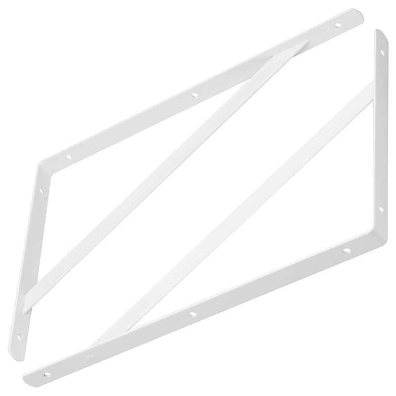 Acrux7 12 Pack White Steel Shelf Brackets 12x8inch - Heavy Duty L Brackets with Screws, White Metal Shelf Brackets - Perfect for DIY Shelves - Image 3