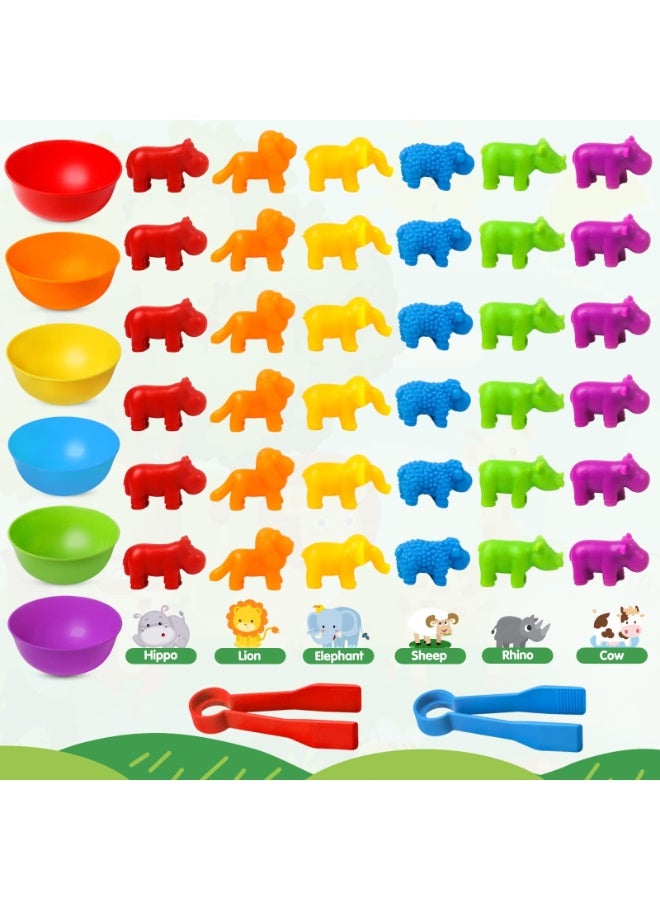 Counting Toy Wild Animal Matching Game & Sorting Bowl Math Game - Sensory Training Toy Set, Preschool Learning Activity Toys - Montessori Educational Toy Set Designed for Kids Ages 3+, Gift for Boys & Girls - Image 3