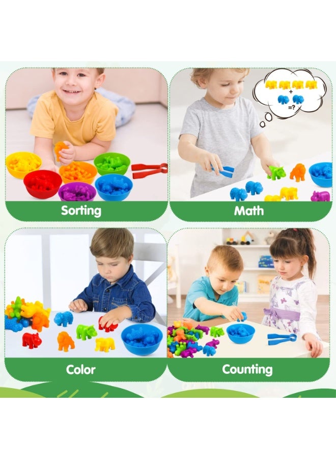 Counting Toy Wild Animal Matching Game & Sorting Bowl Math Game - Sensory Training Toy Set, Preschool Learning Activity Toys - Montessori Educational Toy Set Designed for Kids Ages 3+, Gift for Boys & Girls - Image 4