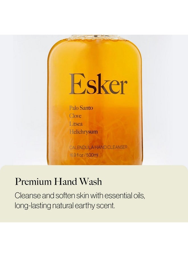 ESKER - Natural Calendula Hand Cleanser | Plantbased Crueltyfree Clean Beauty (16.9 Fl Oz | 500 Ml Glass) - Image 1