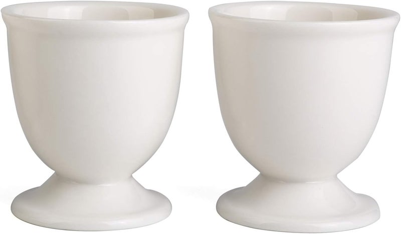 forkmannie Ceramic Egg Cups Set of 2 for Soft Hard Boiled Eggs - Image 1