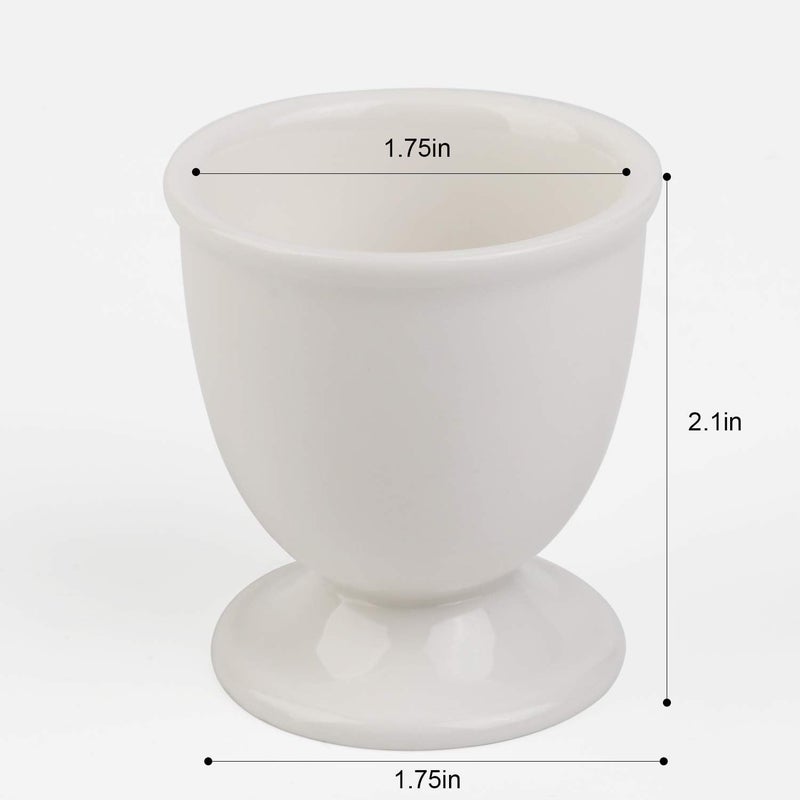 forkmannie Ceramic Egg Cups Set of 2 for Soft Hard Boiled Eggs - Image 2