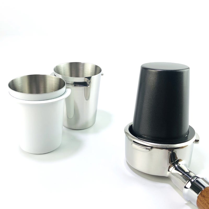 Niche Bean Coffee Grinder Powder Collector Compak R120 Coffee Grinder Powder Cup Coffee Machine Handle Powder Cup(54 handle powder Cup type 2 stainless steel primary color) - Image 4