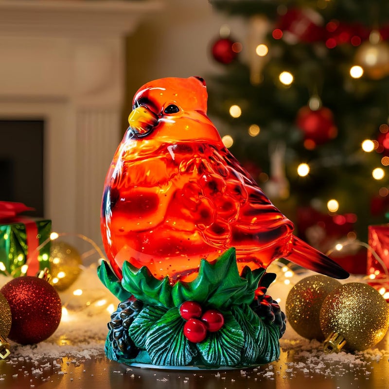 MXwcy Christmas Cardinal Snow Globe Cardinal Holly Music Water Lantern Holiday Decorations Gifts for Family Children or Friends - Image 5