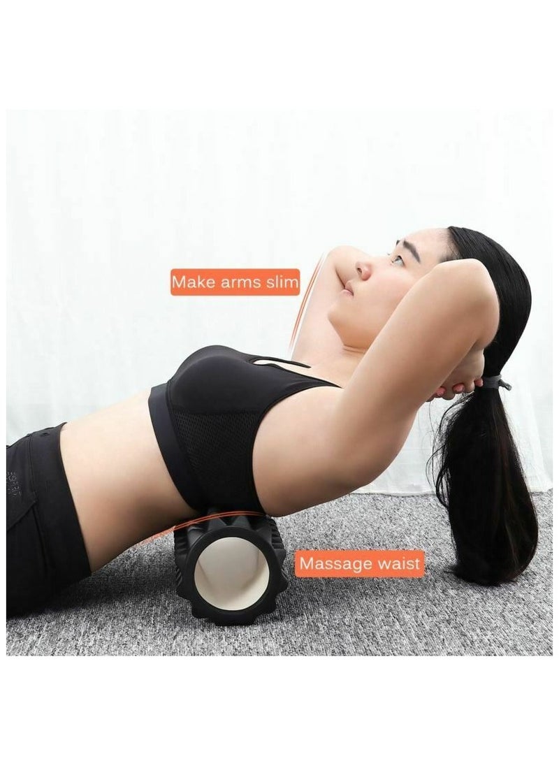 Generic Yoga Foam Roller Moon for Deep Tissue Massage Muscle with Carry Bag, Black  - Image 3