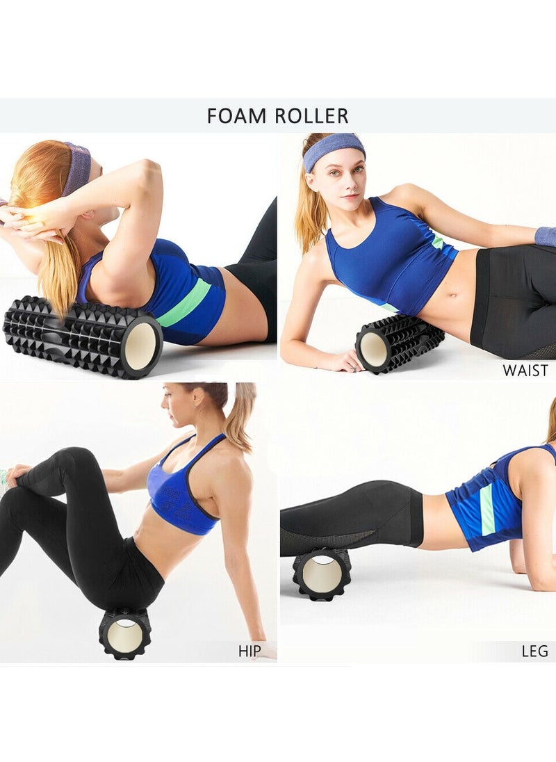 Generic Yoga Foam Roller Moon for Deep Tissue Massage Muscle with Carry Bag, Black  - Image 5