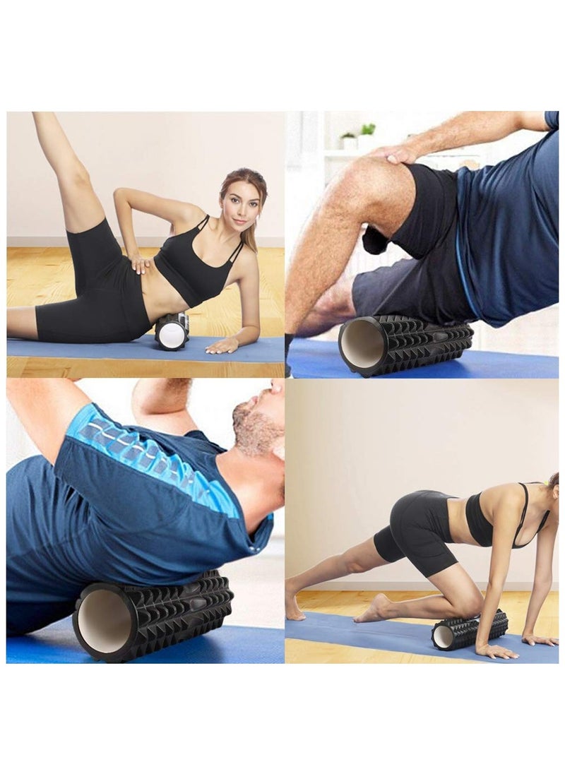 Generic Yoga Foam Roller Moon for Deep Tissue Massage Muscle with Carry Bag, Black  - Image 4