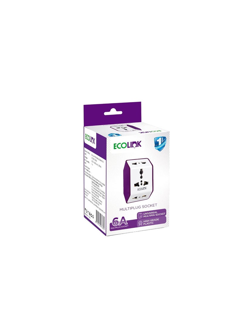 ECOLINK EcoLink Multiplug Socket 6A Pack of 1  - Image 4
