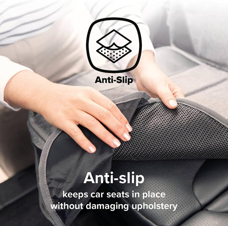Diono Diono Ultra Mat and Heat Sun Shield Complete Back Seat Upholstery Protection with Integrated Heatshield Crash Tested Water Resistant Protection Durable AntiSlip 3 Mesh Storage Pockets - Image 3