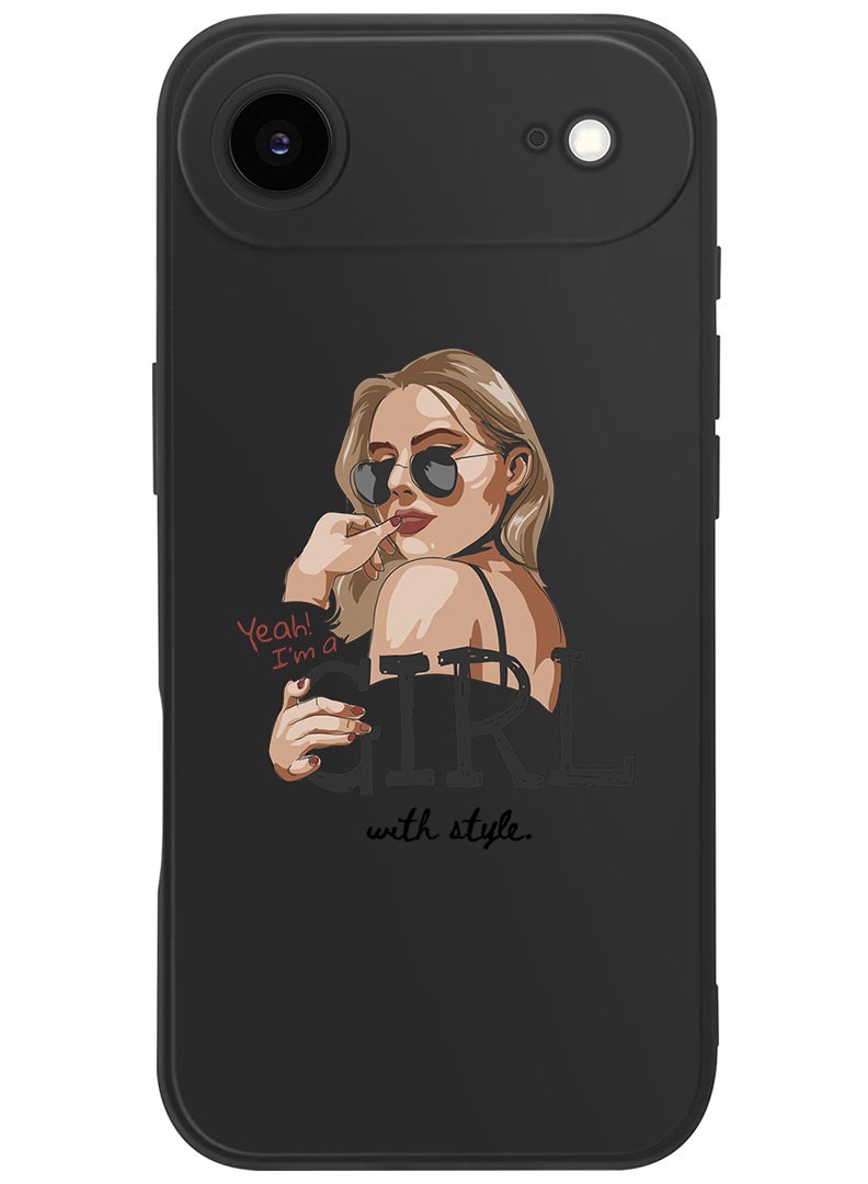 Theodor Protective Slim Fit Case Liquid Silicone Cover with Full Body Protection Anti-Scratch Shockproof Case For Apple iPhone 17 Air (Black) Girl with Style - Image 1