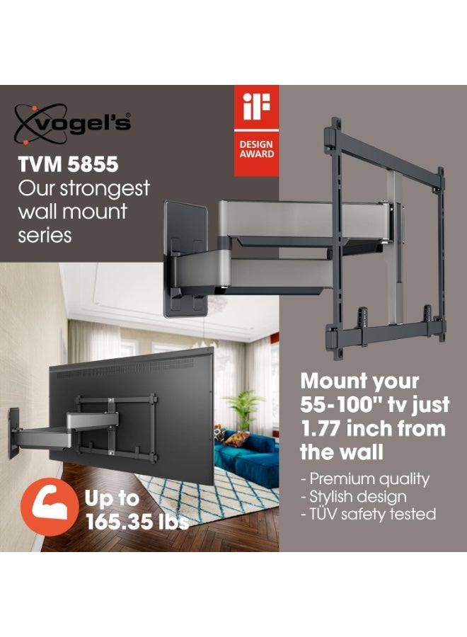 Vogel's TVM 5855 ​Full-​Motion ​Ultra ​Strong TV ​Wall ​Mount Bracket ​For ​Large ​And ​Heavy TVs​ From 55 65 75 77 85 Up To 100 Inch​ and​ Hold TV's Up To 75 ​KG​, Swivels ​Up ​To 180° - Image 2