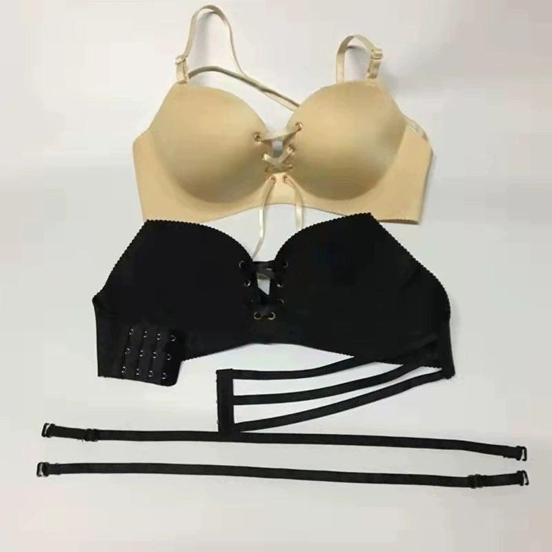 Seamless Backless Push-Up Bra, Cross-Back Shapewear - Image 3