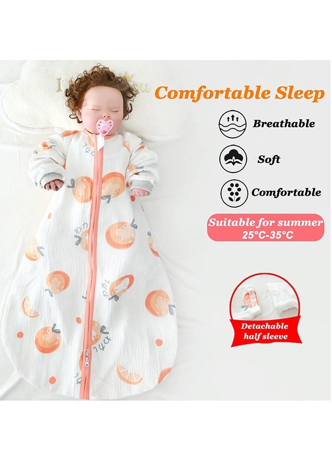 100% Cotton 0.5 TOG Baby Sleep Bag, Double Zipper Gauze Baby Sleeping Bag Long Sleeve, Baby Wearable Blankets for Babies 0-24 Months (Orange, M) - pzsku/Z6785610F11B3EE87ECB3Z/45/_/1727682103/4ee9b3c6-6f4c-4e0f-8e8f-c3d5823ff1df