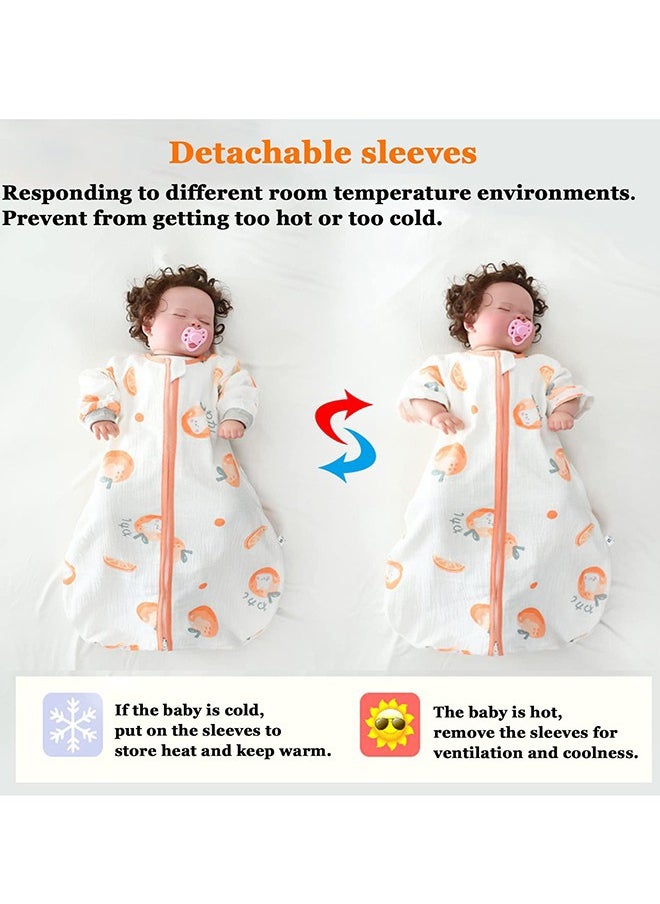 100% Cotton 0.5 TOG Baby Sleep Bag, Double Zipper Gauze Baby Sleeping Bag Long Sleeve, Baby Wearable Blankets for Babies 0-24 Months (Orange, M) - pzsku/Z6785610F11B3EE87ECB3Z/45/_/1727682126/4259fc8d-6b57-44f9-9a96-3758b66dac27