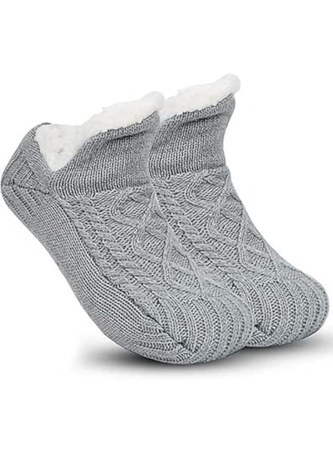 CLENEA Fluffy Fuzzy Slipper Socks for Men Women, Cotton-lined Cozy Thick Warm Winter Soft Non Slip Socks, Comfy Soft Socks, Thermal Socks - Image 1