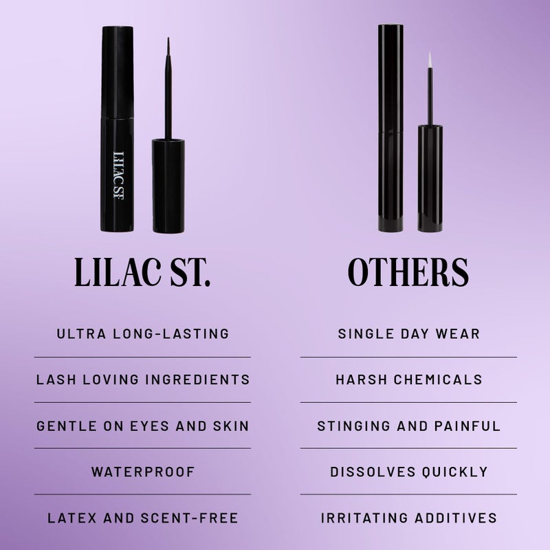 Lilac St. Lilac St - Lock-It-Bond (Black) - Beginner Lash Cluster Glue - Brush Tip Applicator - Strong Hold & Easy Removal - Waterproof - Sensitive Eyes Safe - Cruelty Free, Vegan, Women Founded - 0.16 fl oz - Image 5