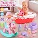 YIYBM Baby Doll Bath Toys Set with Bathtub 11 Baby Dolls Rocking ChairSwimming Ring 2 Sets Baby Dolls Clothes and 15 PCS Doll AccessoriesPerfect Pretend Play Toddler Toy Gift for Girls Aged 3 4 5 6 - Image 4