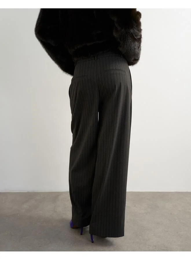 Topshop Pleated Wide Leg Trousers