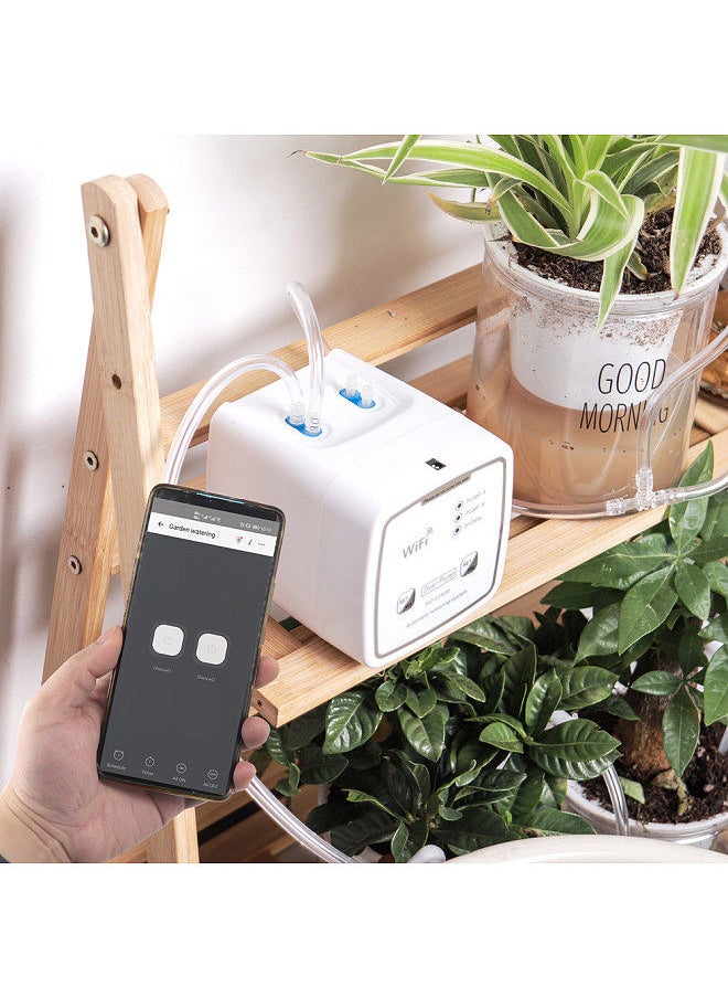 Generic - WIFI Intelligent Watering Device Double Pump Timed Automatic Drip Irrigation System Remote APP Controller for Garden Terrace Potted Plant Flower - Image 1