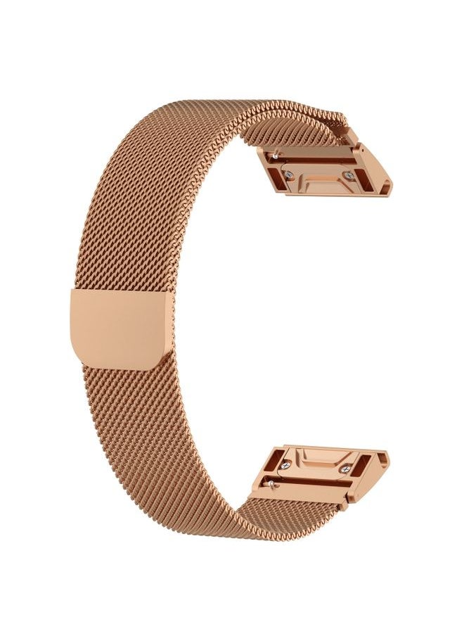 Generic - Replacement Strap For Garmin Fenix 6 / Fenix 7 Milanese Watch Band Rose Gold - Image 1