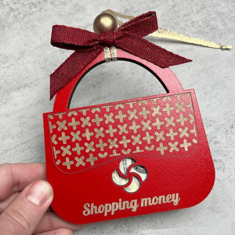 كلاراكو زينة شجرة عيد الميلاد المضحكة على شكل حامل نقود (للتسوق)، زينة شجرة عيد الميلاد، ديكور منزلي (أ) - Image 1