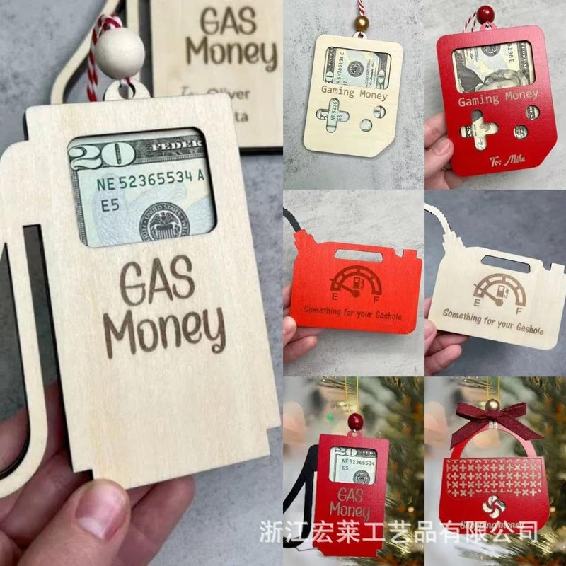 كلاراكو زينة شجرة عيد الميلاد المضحكة على شكل حامل نقود (للتسوق)، زينة شجرة عيد الميلاد، ديكور منزلي (أ) - Image 3