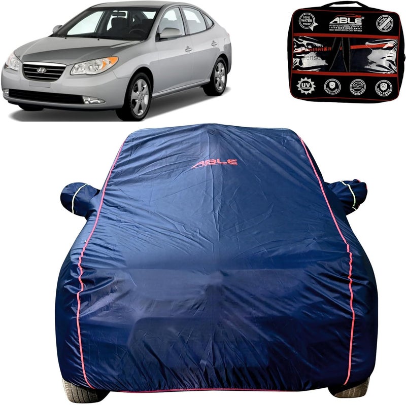 Able Parashuit Blue WR Series Car Body Cover with Mirror Pockets and Driver Door Zipper Compatible for Hyundai Elantra Old Type-I (Before 2010 Model) - Image 1