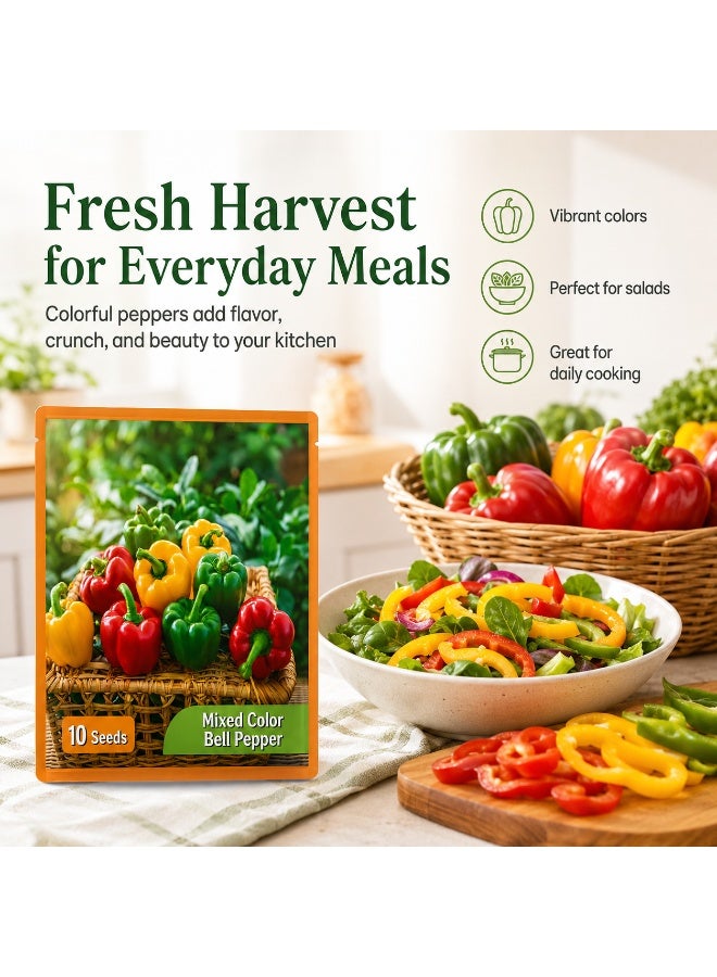 Mixed Color Sweet Bell Pepper Seeds for Planting, Home Garden Rainbow Capsicum - Image 4