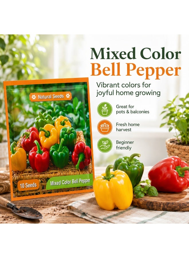 Mixed Color Sweet Bell Pepper Seeds for Planting, Home Garden Rainbow Capsicum - Image 2