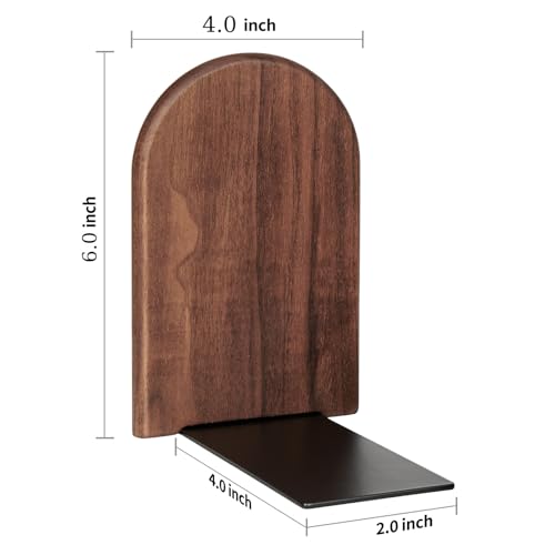 shikaman Book Ends,1 Pair Bookends Wood Book Ends Universal Economy Bookend - Image 3