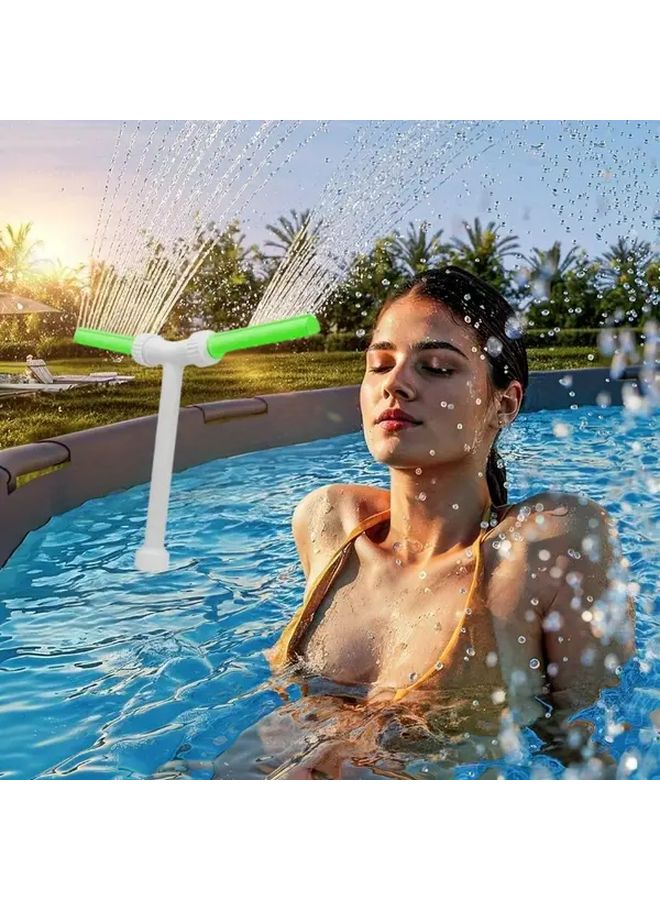 Fluorescent Dual Head Nozzle Adjustable Waterfall Sprinkler For Pool Garden Decor - Image 2