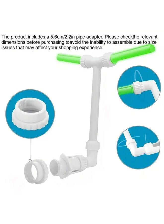 Fluorescent Dual Head Nozzle Adjustable Waterfall Sprinkler For Pool Garden Decor - Image 1