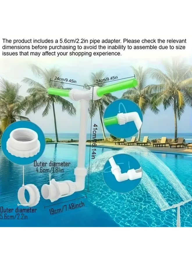 Fluorescent Dual Head Nozzle Adjustable Waterfall Sprinkler For Pool Garden Decor - Image 5