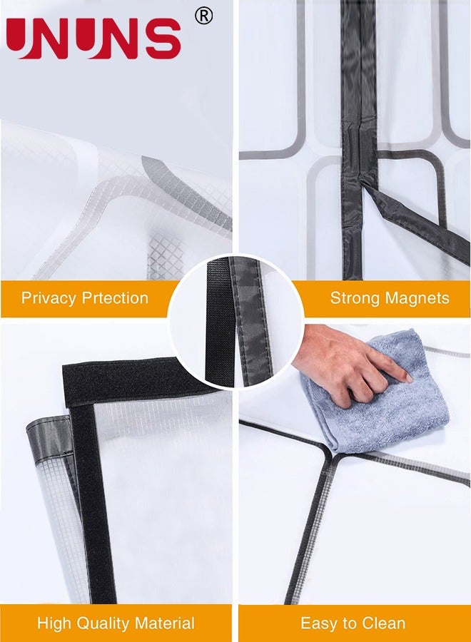 UNUNS Magnetic Door Curtain,Geometry EVA Insulated Door Curtain,Curtain Automatic Closing Fly Insect Bug,For Patio,Kitchen,Bedroom,Air Conditioner Room,100x210cm Grey - Image 5