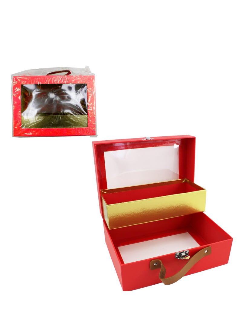 Generic Gift Box Rectangular with Window 22x16x10CM Red Color Elegant Gift Packaging for Special Occasions Perfect for Gifting Chocolates Sweets Jewelry or Keepsakes, Stylish and Durable Design - Image 5