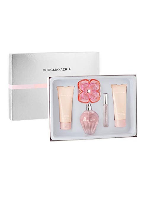 BCBGMAXAZRIA BCBGMAXAZRIA - Classic 4 Piece Fragrance Giftset for Women - (3.4oz/100ml EDP Perfume + 3.4oz/100ml Body Lotion + 3.4oz/100ml Shower Gel + 10ml EDP Rollerball) 