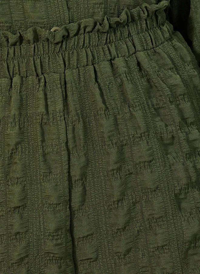 Styli Texture Oversized Shirt & Wide Leg Pants Co-Ord Set