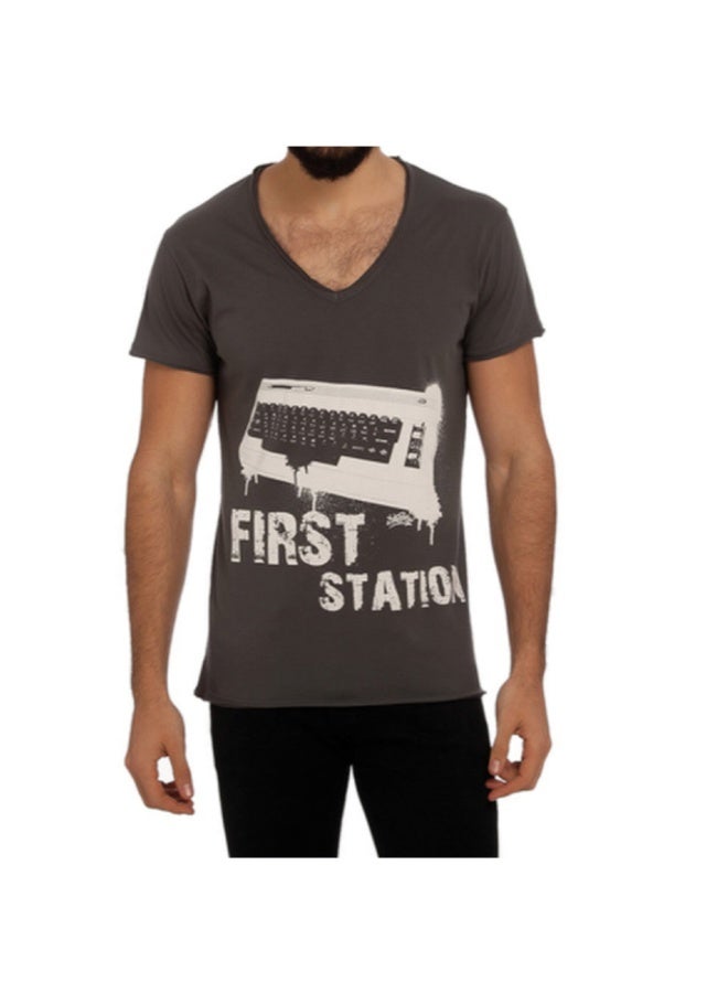 Biggdesign First Station Mens Crew Neck T-Shirt - Image 2