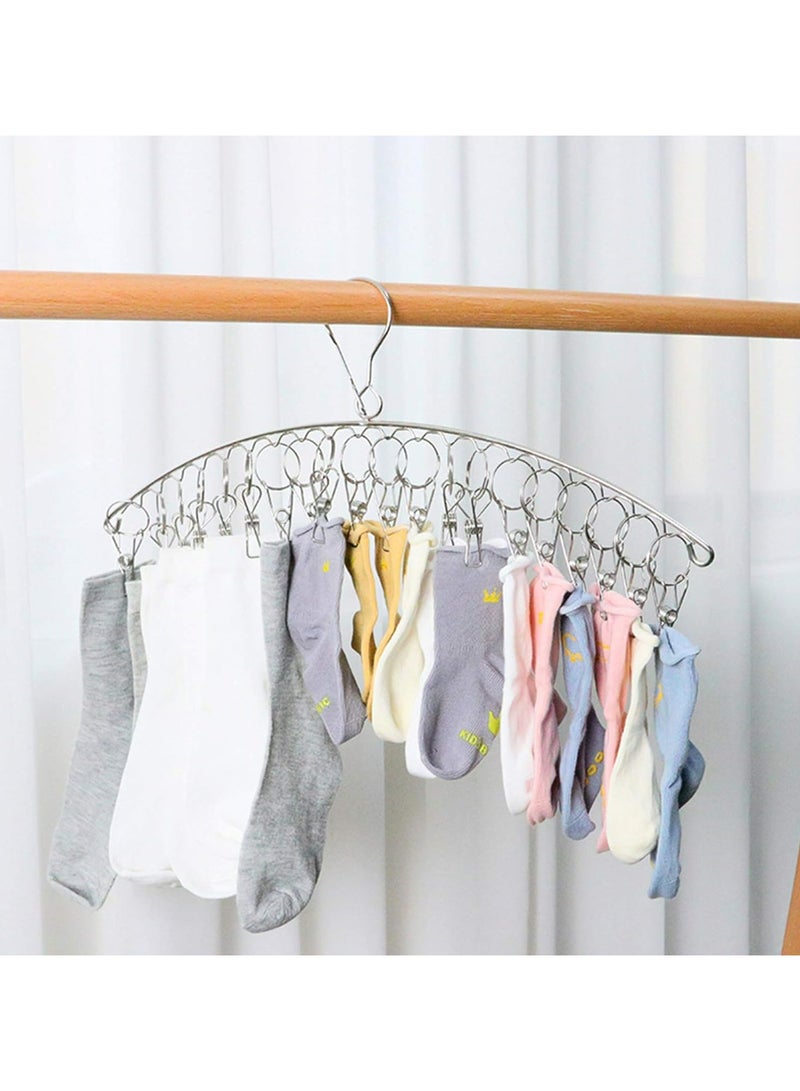 Oasisgalore 20-Clip Baby Laundry Hanger, Collapsible Drying Rack, 360° Windproof, Stainless Steel, Space-Saving  - Image 4