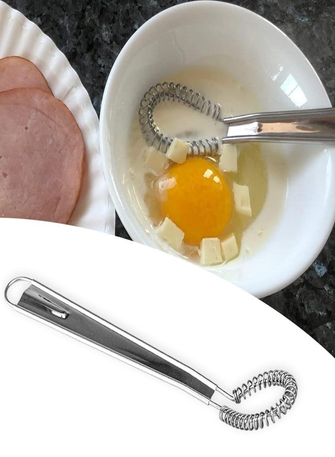 lygchii 2 Pieces Egg Beater, Stainless Steel Mini Egg Whisk, Spring Coil Whisk, Handheld Milk Frother Foamer Sauce Stirrer Blender Coffee Mixer - Image 3
