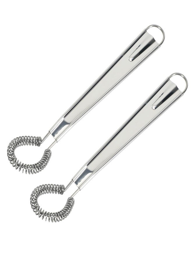 lygchii 2 Pieces Egg Beater, Stainless Steel Mini Egg Whisk, Spring Coil Whisk, Handheld Milk Frother Foamer Sauce Stirrer Blender Coffee Mixer - Image 2