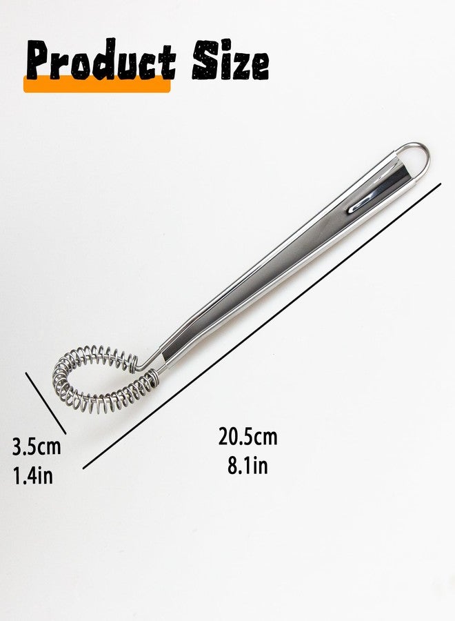 lygchii 2 Pieces Egg Beater, Stainless Steel Mini Egg Whisk, Spring Coil Whisk, Handheld Milk Frother Foamer Sauce Stirrer Blender Coffee Mixer - Image 4